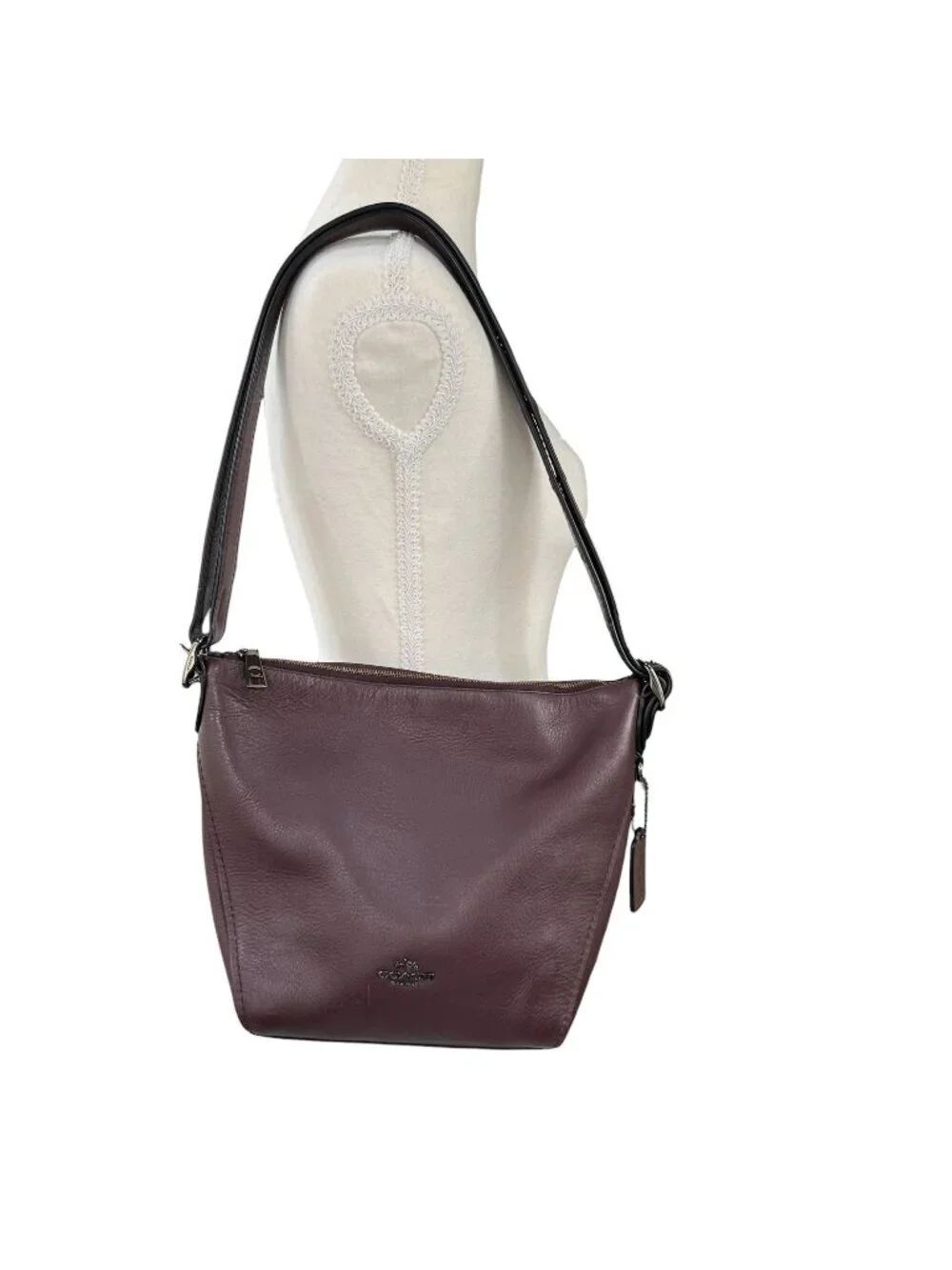Coach Dufflette Mahogany Brown Pebbled Leather Shoulder/Crossbody Bag